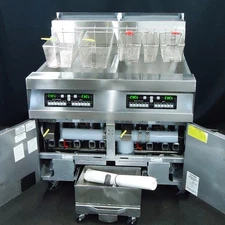 FRYMASTER DIGITAL 75/80 LB GAS 2 WELL "BIG BASKET" FRYER W/FILTER & COMPUTERS !!