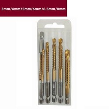 Multi Purpose 6Pcs Drill Bits Set for Wood with Hex Shank and Auger Punch
