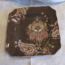 Noble Excellence Taylor Square 8.5" Brown Scalloped Edge SALAD Plate