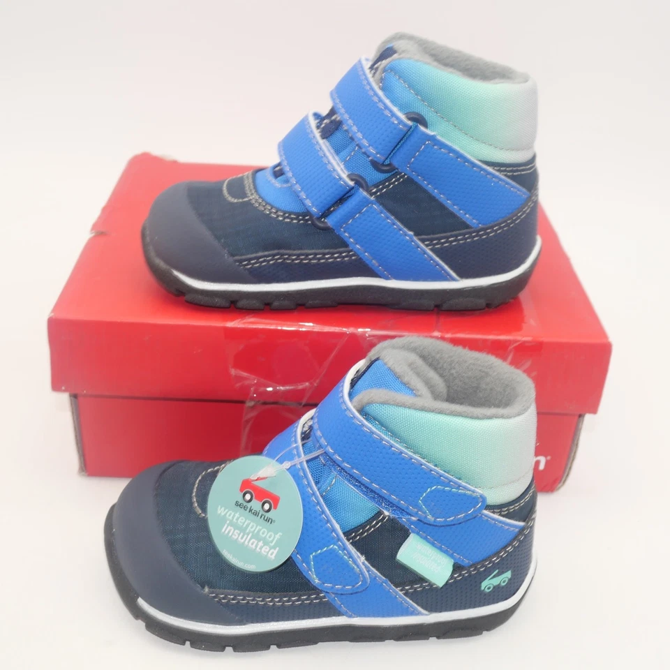 NUEVO See Kai Run Azul Atlas Impermeable Invierno Botas de Nieve Niños Pequeños 7 Foto 2 de 4