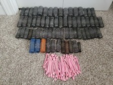 Vintage Wire Mesh Hair Brush Rollers Curlers Various Sizes Also Includes Pins