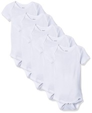 Gerber Unisex Baby 5-Pack Solid Onesies Bodysuits bodysuits, White, 4T, White