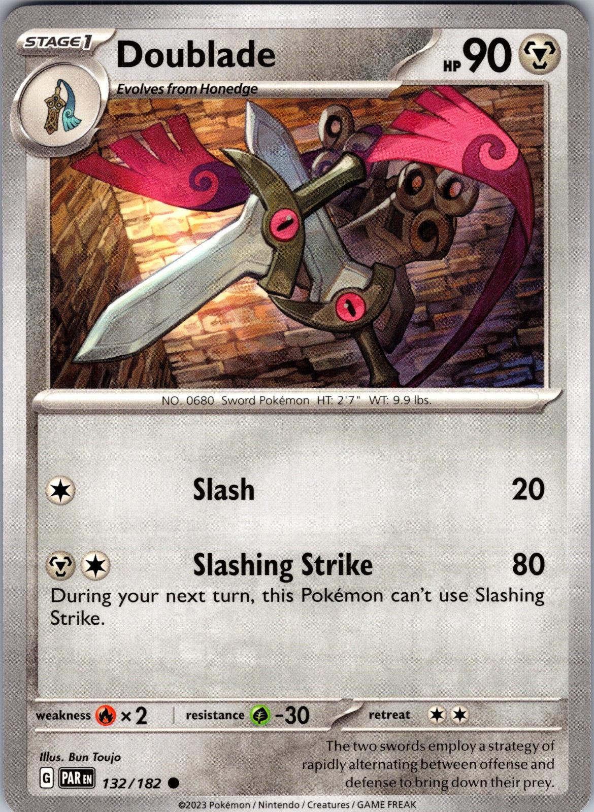 Doublade 132/182 Common Paradox Rift Pokemon Near Mint