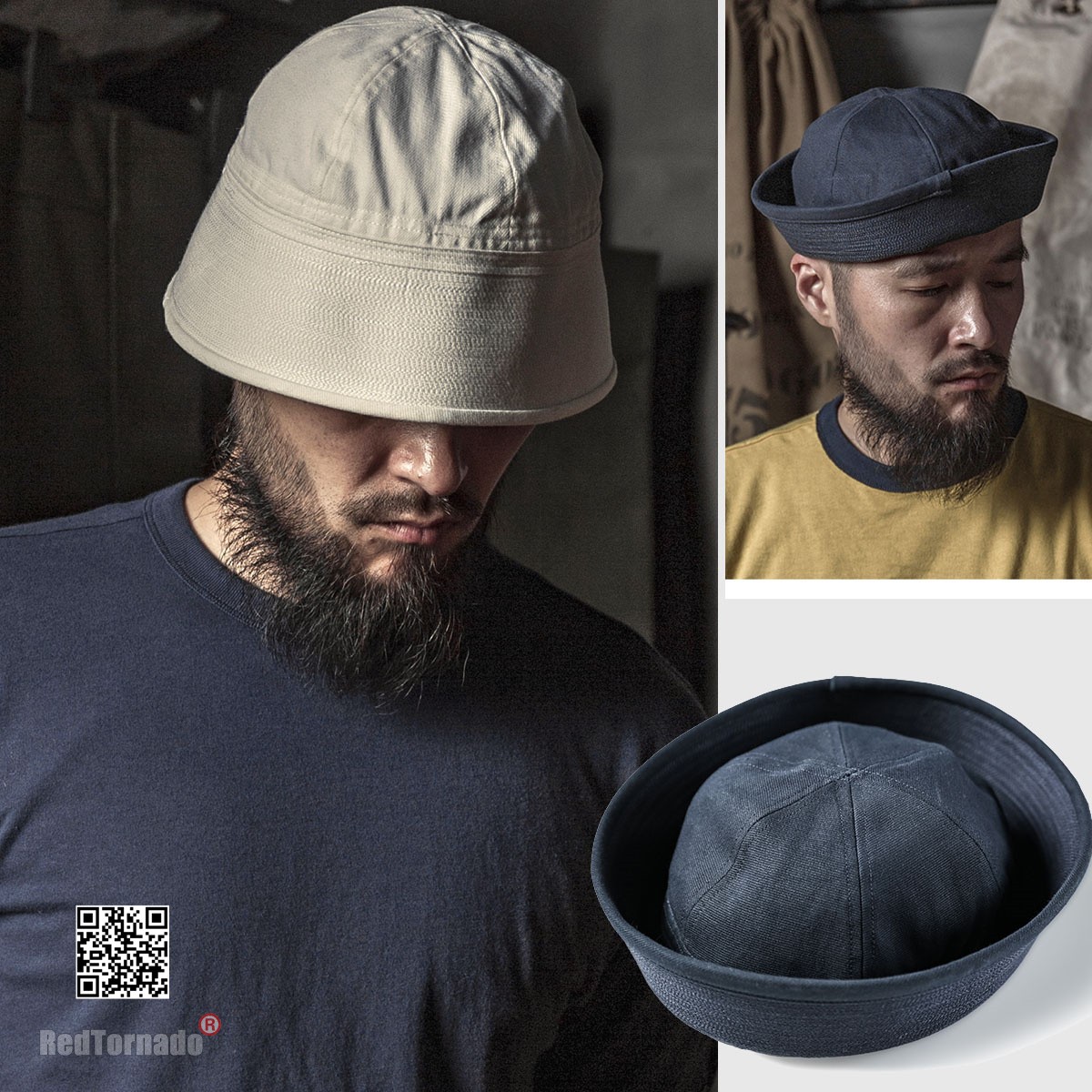 Bronson Navy Dixie Cup Hat Vintage Sailor's Bucket Cap Men's