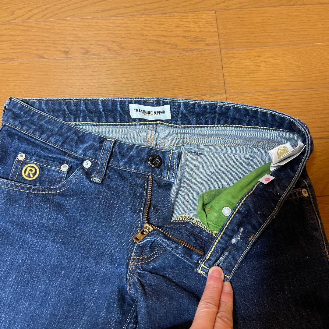 A Bathing Ape Straight Denim Pants Jeans Blue Navy SW 70cm Inseam 66cm BA0226217 thumbnail 12