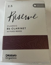 D’Addario Organic Reserve Evolution 2.5 Bb Clarinet Reeds 10-pack Made in USA