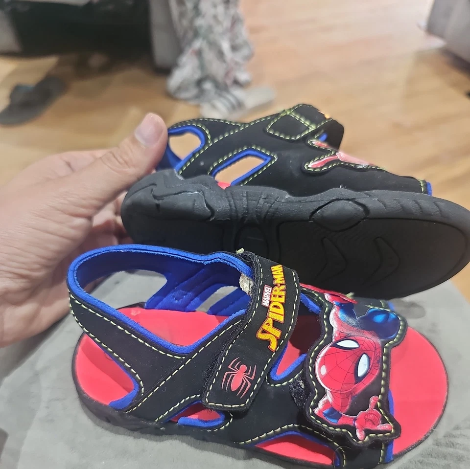 Nuevo Sin Caja Marvel Boy Talla 8 Multicolor Spider-Man Sandalias Antideslizantes 22 Foto 4 de 4