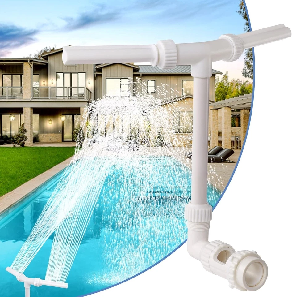 Swimming Pool Waterfall Fountain Dual Spray Heads Water Fun Decor for Above &... - Image 3 of 4