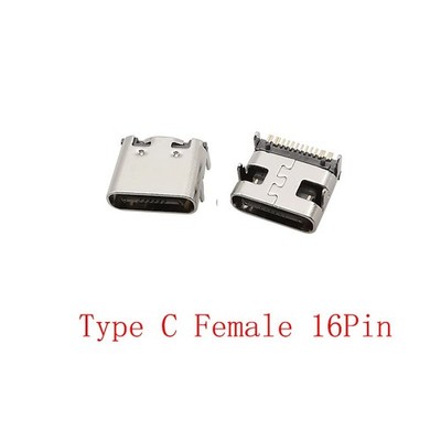 USB Typ C 16 Pin Buchse Down Wings