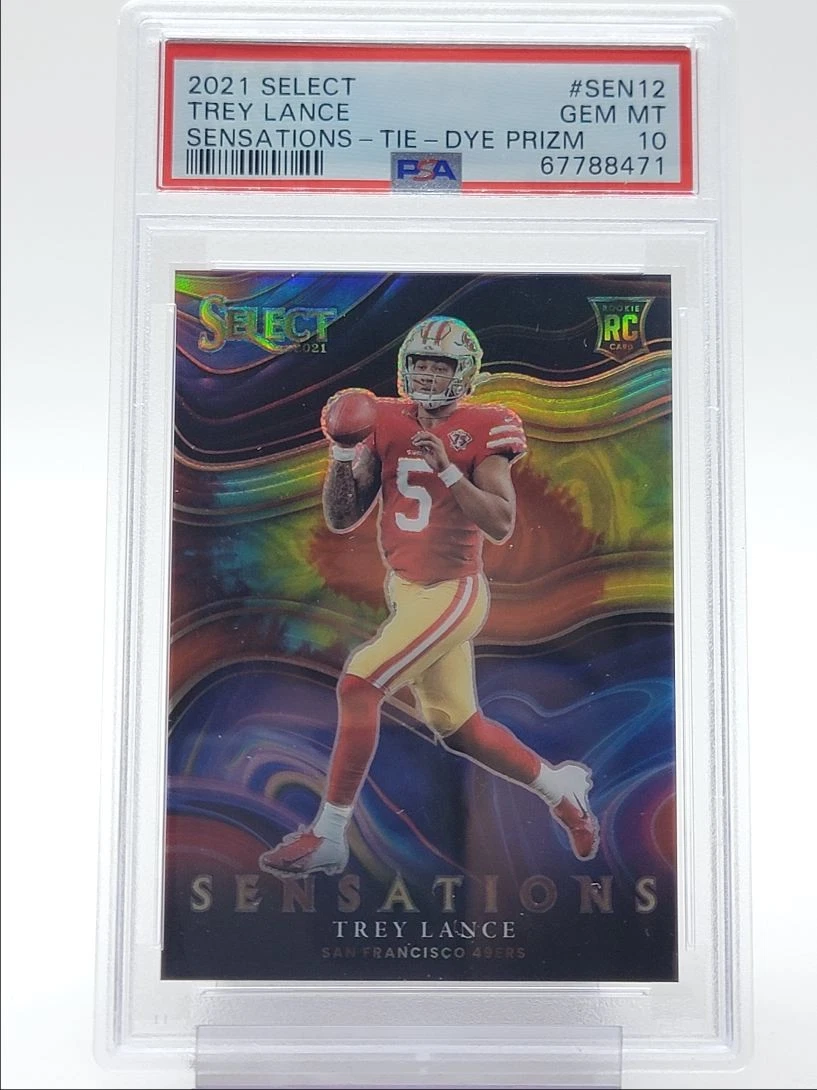 Trey Lance Panini Select Sensations #SEN12 Tie-Dye Prizm