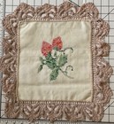 Vintage Antique look Lace Cross Stitch Panel Strawberry embroidery — photo 10
