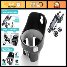 Large Golf Push Cart Cup Holder - Fits Clicgear, Sun Mountain, Bagboy More