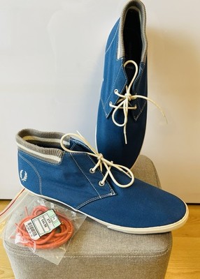 Fred Perry Herren Mid Top Sneaker Blau Gr. 46 / UK 11 mit Extra Schnürsenkeln