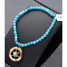 TURQUOISE BRACELET WITH 18KT ROSE GOLD RUDDER