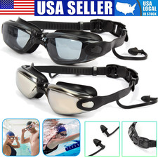 Swimming Goggles Anti-fog UV Protection Clear Vision Swimming Glasses w/ Earplug