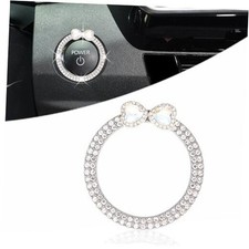 Car Engine Start Stop Button Ring Double Push Start Button Car Colorful Heart