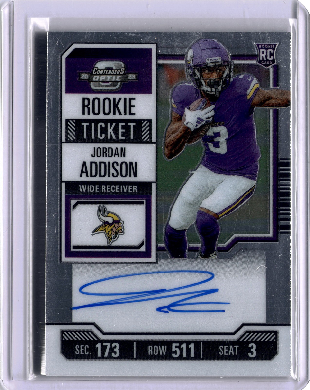 Jordan Addison Panini Contenders #120 Autograph