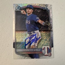 Bowman Chrome 2025 ip Auto Devin Fitz-Gerald Texas Rangers BCP-158 shimmer 