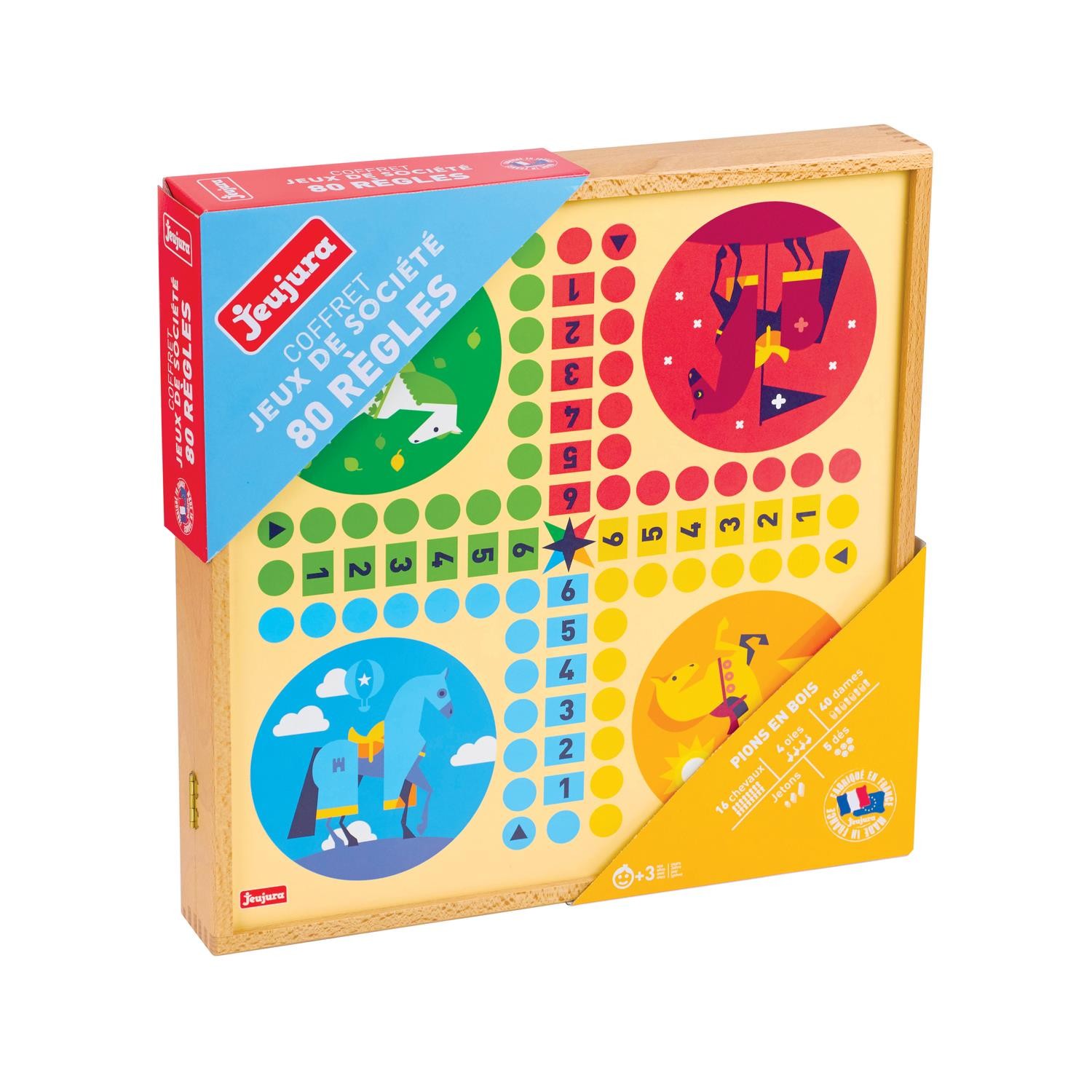 Coffret de Jeux Classiques JEUJURA 80 Regles pour Occuper les Enfants