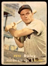 1957 Topps #388 PETE DALEY  Boston Red Sox  VG (Wrinles/Wear)