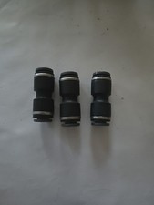 SMC STRAIGHT UNION FITTING.  1/4"x1/4". LOT OF 3