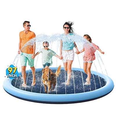 VISTOP Non-Slip Splash Pad for Kids and Dog, Thicken Sprinkler Pool Summer
