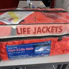 Life Vests Jackets West Marine 4-Pack w/bag Type 2 Adult Size 30-52" - 595134