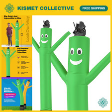 Wacky Waving Inflatable Tube Man - 7ft Air Dancer Attachment - Green Advertising