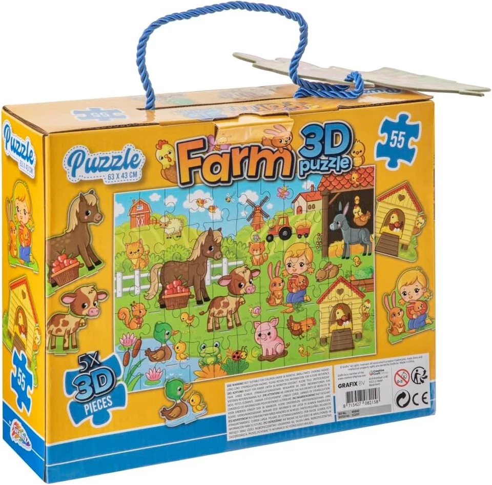 Rompecabezas de piso Grafix Farm 3D 55 piezas con 5 piezas 3D Foto 3 de 4