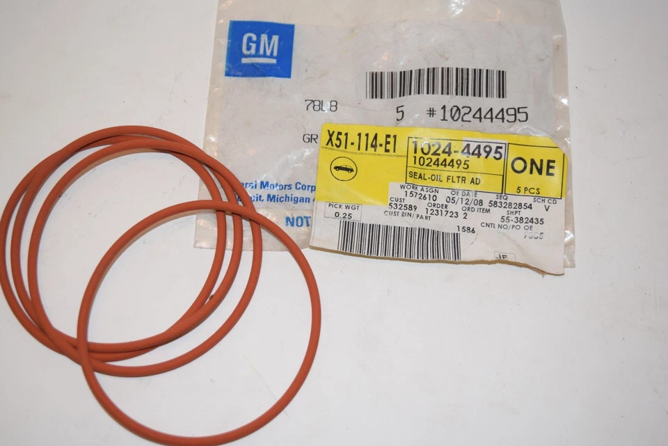 4x NOS 10244495 SELLO FILTRO ACEITE ADAPTADOR GM COCHES CAMIONES 1982-1996 B13-138 Foto 2 de 3