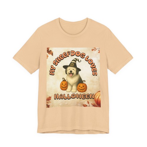 Old English Sheepdog Dog Halloween T-Shirt Pet Breed Fall Autumn Gift Pumpkins - Picture 22 of 46
