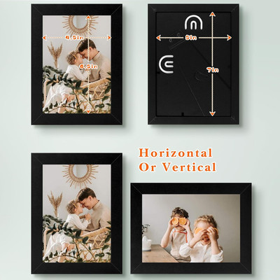 5x7 Picture Frames Set of 8, Black Gallery Wall Frame Collage, Thin Tabletop ...