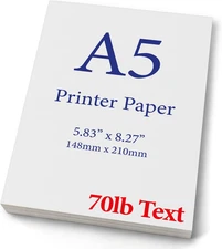 A5 Printer Paper 105gsm Bright White 8.3x5.83 Inkjet Laser Copier 100 Sheets