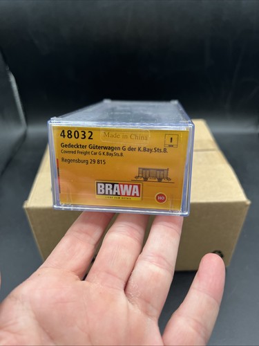 Nuevo en caja Brawa escala HO 48032 Guterwagen alemán cubierto coche de carga Ratisbona - Imagen 5 de 6