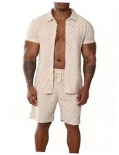 mens 2 Piece outfit Small Tan