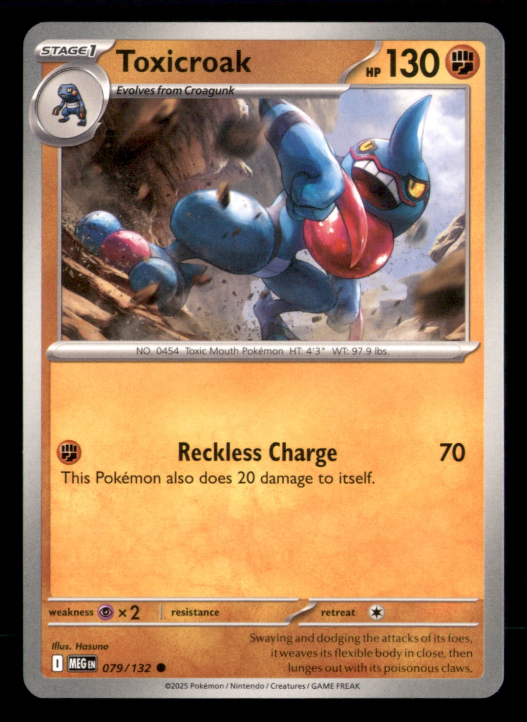 Toxicroak 079/132 Common Mega Evolution Pokemon Near Mint