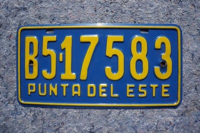 PUNTA DEL ESTE  URUGUAY License Plate  Seaside Atlantic Beach Sailing S. America