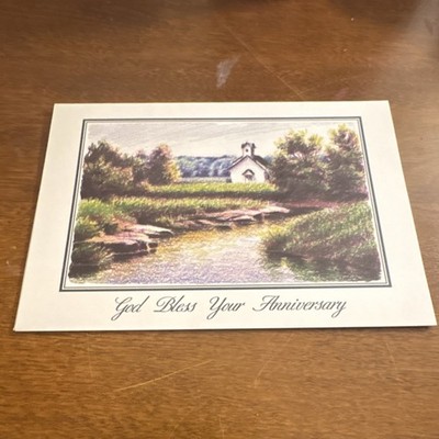 Sunshine Line Anniversary Religious Folded Greeting Card Artist Designed