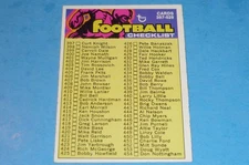 1973 TOPPS  FOOTBALL CARD CHECKLIST  #498 - UNMARKED - NICE