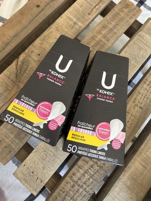 (2) U by Kotex Balance Daily Panty Liners for Thongs, Wrapped, Light Reg
