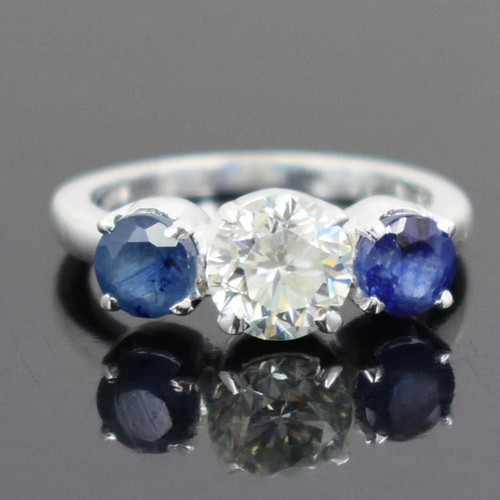 1.00 Ct White Round Brilliant Diamond Ring VVS1 Earth Mined 925 Silver US 6.5