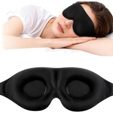 3D Contoured Sleep Mask, Blackout Eye Cover, Adjustable, Unisex