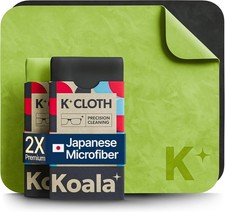Koala Lens Cleaning Cloth Japanese Microfiber Black Green Pack of 2