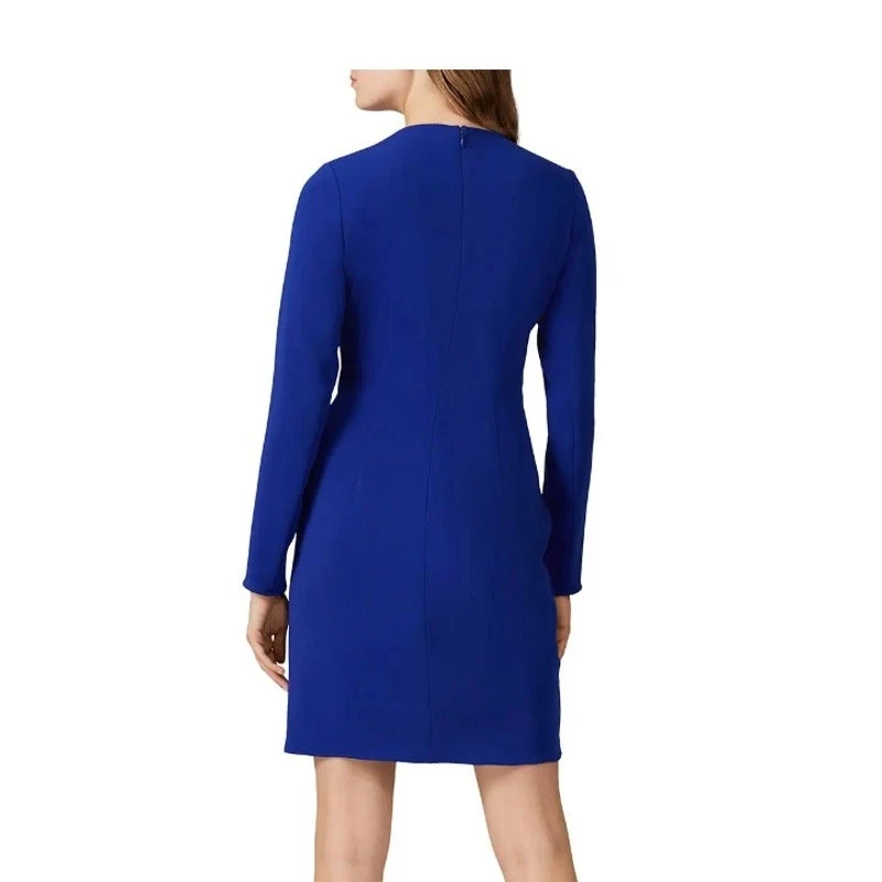 Vestido Shoshanna Mujer 4 Azul Lior Crepé Volantes Mini Cuello en V Fiesta Cóctel Foto 3 de 4