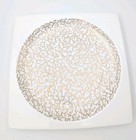 Wedgwood Plato Gold 7 3/4" Coral Square Accent Salad or Dessert Plate