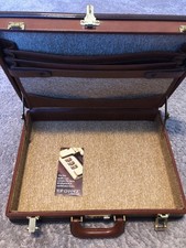 Vintage Leather Hardcase Presto Combination Lock Briefcase