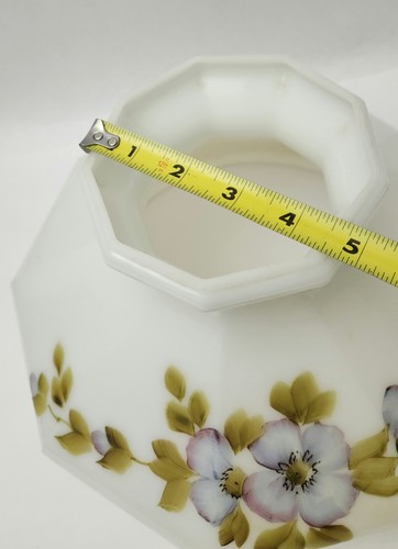 Aladdin Milkglass Lamp Shade Handpainted Floral 9Sided 10" Fitter - Picture 6 of 8