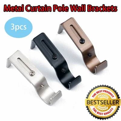 3 Vorhang Pole Rod Wandhalter Halter Schwerlast Metall Vorhang Halter Rod 25,4MM - Bild 1 von 4