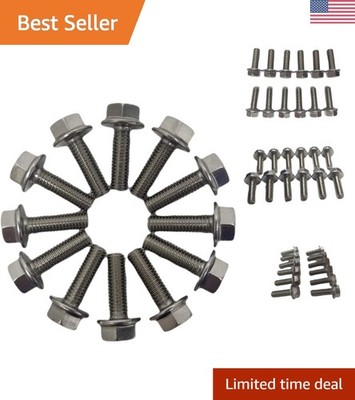 Hardened 304 SS Flange Bolts for LS Series Engines - M8x25mm, Rust Resistant