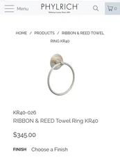 Phylrich Ribbon & Reed Towel Ring